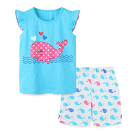 Load image into Gallery viewer, 6 Packs Kid Girl Dolphin Print Top With Shorts Set Wholesale 3450102
