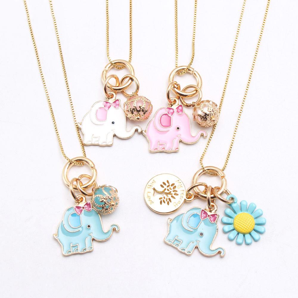 Girl Elephant Pendant Necklace  Wholesale 82941543