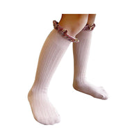 Load image into Gallery viewer, Kid Girl Floral Trim Knee High Socks Wholesale 39911304
