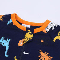 Load image into Gallery viewer, Baby Boy Zipper Dinosaur Print Romper Wholesale 375114
