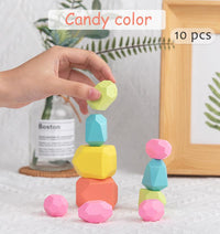 Load image into Gallery viewer, 30 Pcs Colorful Wooden Stacking Rock Toy Wholesale 4597430

