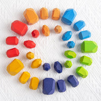 Load image into Gallery viewer, 30 Pcs Colorful Wooden Stacking Rock Toy Wholesale 4597430
