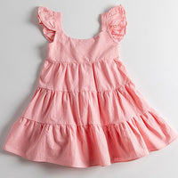 Load image into Gallery viewer, Kid Girl Ruffle Trim Plain Flutter Sleeve Dress Wholesale 24231455
