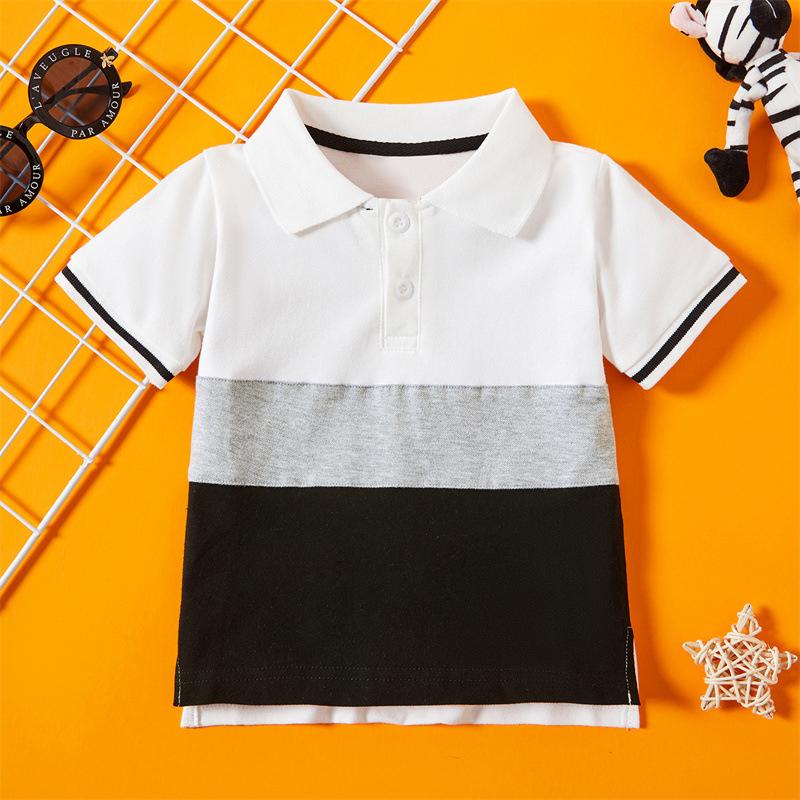 Kid Boy Color Blocking Polo Shirt Wholesale 6598704