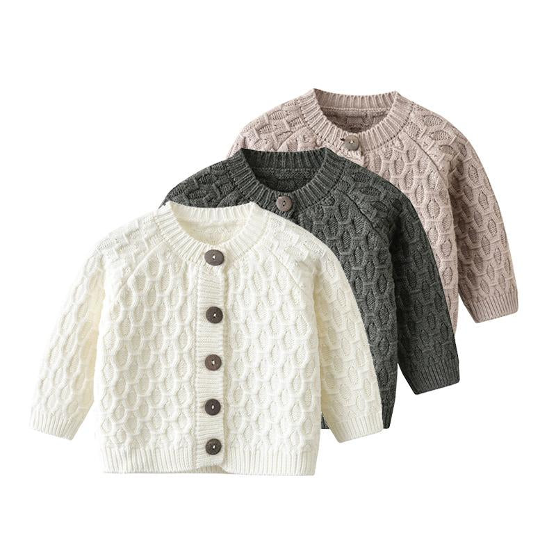 Spring Infant Baby Solid Color Knit Cardigan Wholesale 3957282