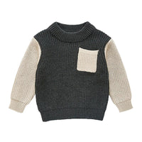 Load image into Gallery viewer, Pocket Color Blocking Knitted Sweater For Baby Boy Wholesale 1923171
