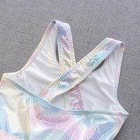 Load image into Gallery viewer, Kid Girl Mermaid One Piece Mesh Tank Swimsuit And Hat Wholesale 19561110
