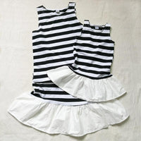 Load image into Gallery viewer, Kid Girl Stripe Ruffle Hem Tank Dress Wholesale 59911092
