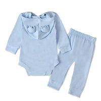 Load image into Gallery viewer, 2 Pieces Set Baby Solid Color Hooded Bodysuit And Pants Wholesale 9091021
