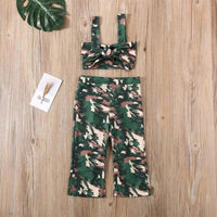 Load image into Gallery viewer, Two-Piece Girl Camo Outfit Knotted Cami Top And Pants Wholesale 8192563
