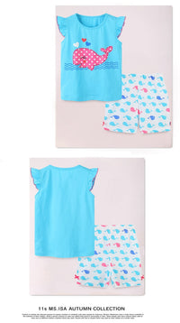 Load image into Gallery viewer, 6 Packs Kid Girl Dolphin Print Top With Shorts Set Wholesale 3450102
