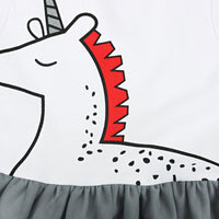 Load image into Gallery viewer, Baby Girl Unicorn Print Mesh Tank Bodysuit Dress Wholesale 1142024
