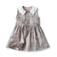 Load image into Gallery viewer, Toddler Girl Contrast Collar Print Tank Dress Wholesale 3362212
