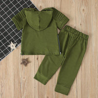 Load image into Gallery viewer, 2-Piece Little Boy Solid Color Set Hooded Top And Pants  Wholesale 4385027
