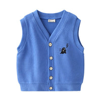 Load image into Gallery viewer, Kid Boy Embroidery Dinosaur Button Sweater Vest Wholesale 3556656
