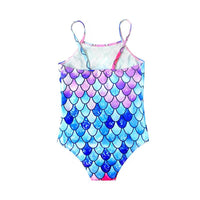 Load image into Gallery viewer, 2 Pieces Kid Girl Gradient Fish Scales Print Swimsuit Set Halter Top And Shorts Wholesale 64651053
