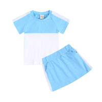 Load image into Gallery viewer, 2 Pieces Kid Colorblock Set Raglan Sleeve Tee With Shorts Wholesale 2525067
