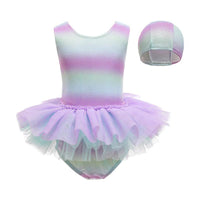 Load image into Gallery viewer, Kid Girl Mermaid One Piece Mesh Tank Swimsuit And Hat Wholesale 19561110
