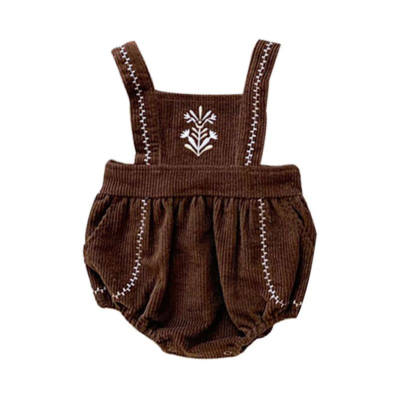 Baby Girl Embroidered Corduroy Suspender Shorts Wholesale 47861103