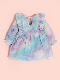 Load image into Gallery viewer, Baby Girl Tie Dye Ruffle Trim Dress Wholesale 47344362

