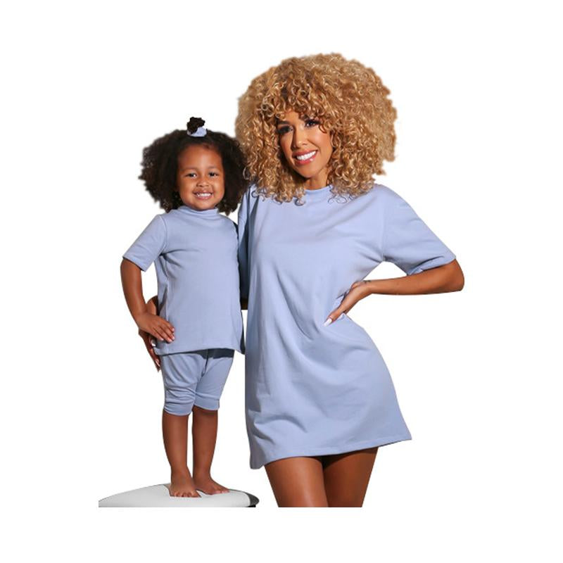 Solid Color Matching Mother Daughter Outfit Wholesale 36871435