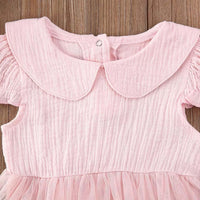 Load image into Gallery viewer, 2 Pieces Baby Girl Muslin Mesh Solid Color Romper Dress With Headband Wholesale 1192569
