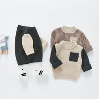 Load image into Gallery viewer, Pocket Color Blocking Knitted Sweater For Baby Boy Wholesale 1923171
