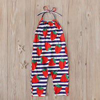 Load image into Gallery viewer, Little Girl Fruit Print Halter Jumpsuit Wholesale 5809048
