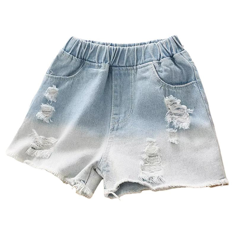 5-Packs Kid Girl Colorblock Ripped Denim Shorts  Wholesale 20122152