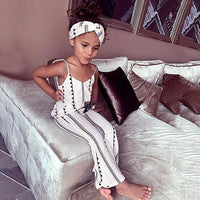 Load image into Gallery viewer, 2 Pieces Kid Girl Geometric Print Set Cami Top With Flared Pants Wholesale 7894965
