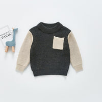 Load image into Gallery viewer, Pocket Color Blocking Knitted Sweater For Baby Boy Wholesale 1923171
