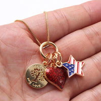 Load image into Gallery viewer, Kid Girl Independence Day Love Heart Pendant Necklace Wholesale 63431542
