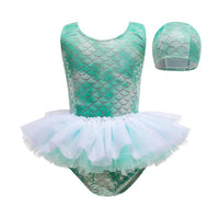 Load image into Gallery viewer, Kid Girl Mermaid One Piece Mesh Tank Swimsuit And Hat Wholesale 14331104
