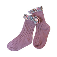 Load image into Gallery viewer, Girl Socks Foral Trim Wholesale 01961271
