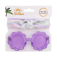Load image into Gallery viewer, Little Girl Flower Frame Sunglasses And Headband Set Wholesale 8970060

