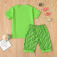 Load image into Gallery viewer, 2-Piece Little Boy Pajamas Set Dinosaur Pattern Top Matching Shorts Wholesale 6893969
