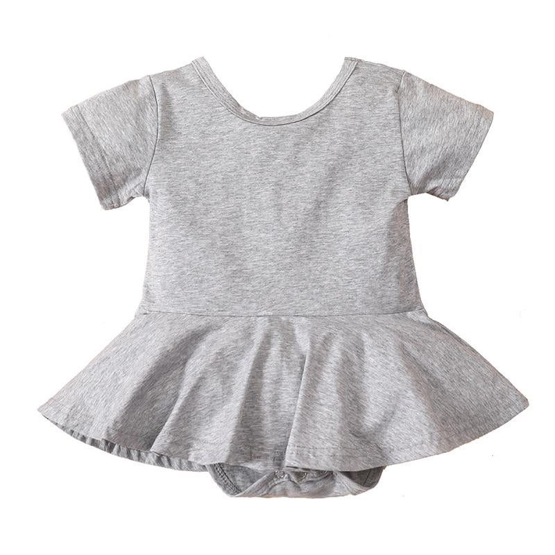 Baby Girl Bodysuit Dress In Gray Wholesale 84201568