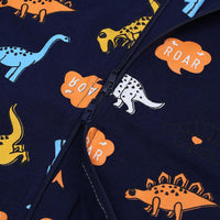 Load image into Gallery viewer, Baby Boy Zipper Dinosaur Print Romper Wholesale 375114
