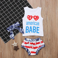 Load image into Gallery viewer, Baby Toddler American Dude Or Baby Outfit Tank Top Match Stripe Shorts Set Wholesale 9063020

