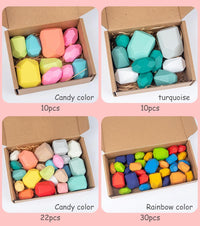 Load image into Gallery viewer, 30 Pcs Colorful Wooden Stacking Rock Toy Wholesale 4597430
