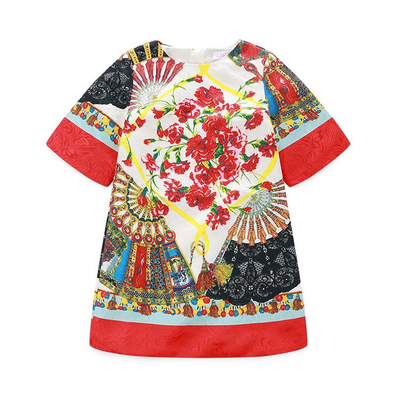 Half Sleeve Floral Ethnic Dress Wholesale 37841760