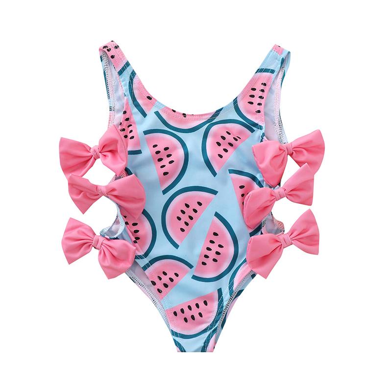 Baby Toddler Girl Allover Watermelon Print Bowknot Swimwear Wholesale 80351512