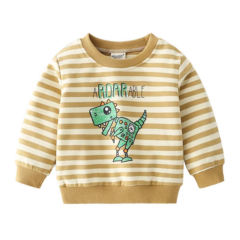 Kid Boy Dinsoaur Stripe Sweatshirt Wholesale 4881679