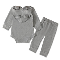 Load image into Gallery viewer, 2 Pieces Set Baby Solid Color Hooded Bodysuit And Pants Wholesale 9091021
