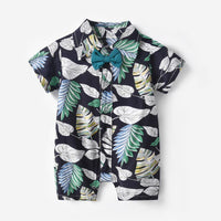Load image into Gallery viewer, Baby Tropical Print Bow Romper Wholesale 1995059
