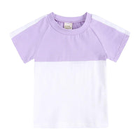 Load image into Gallery viewer, 2 Pieces Kid Colorblock Set Raglan Sleeve Tee With Shorts Wholesale 2525067
