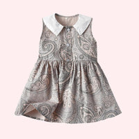 Load image into Gallery viewer, Toddler Girl Contrast Collar Print Tank Dress Wholesale 3362212
