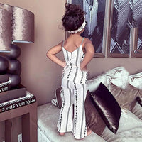 Load image into Gallery viewer, 2 Pieces Kid Girl Geometric Print Set Cami Top With Flared Pants Wholesale 7894965
