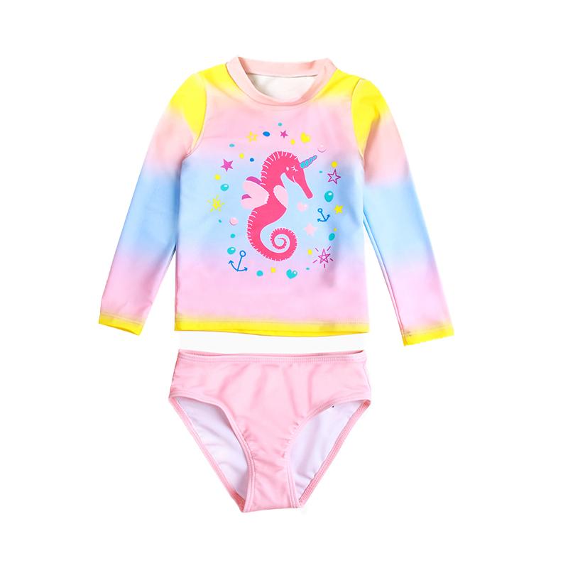 2-Pieces Kid Girl Swimwear Set Hippocampus & Star Top And Shorts Wholesale 81681476