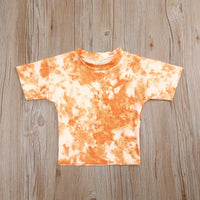 Load image into Gallery viewer, Two Pieces Kid Girl Tie Dye Set Crew Neck Tee And Shorts  Wholesale 019615
